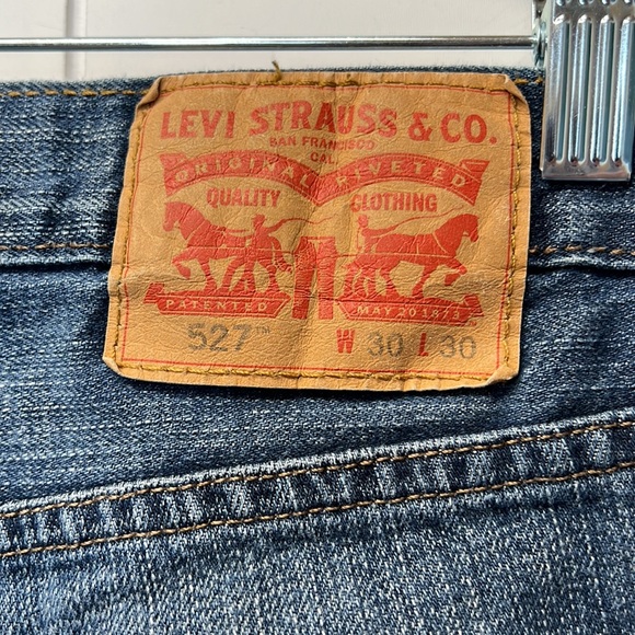 Levi’s 527 Straight Leg Denim Blue Jeans Fade Lines Tag Reads 30 X 30 - Picture 12 of 15